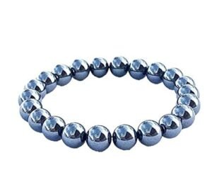 Peacock Hematite Natural Bracelet Certified For Men and Women Adjustable 8mm Lab Certified Gemstone For Men and Women Bracelet for Healing Meditation Success and Abundance