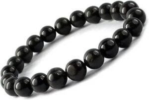 Black Onyx Natural Bracelet Natural Pure Certified For Men and Women Adjustable 8mm Lab Certified Gemstone For Men and Women Bracelet for Healing Meditation Success and Abundance