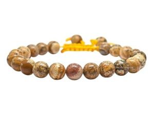 Divinity Natural Picture Jasper Pure Certified Adjustable Thread Unisex Bracelet Super AAA Quality for Yoga Reiki