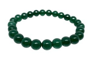 Divinity Green Jade Natural Pure Certified 8mm Unisex Bracelet Super AAA Quality for Healing Meditation Success and Abundance (Green Jade Bracelet)