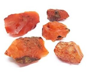 Natural Red Carnelian Raw Rough Stones | Pack of 1 to 4 Natural Raw Stones depending on Raw Crystal Stone Size