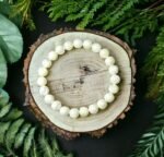 Divinity Healing Natural Crystal Mother of Pearl (Matrika) Nacre Bracelet 8mm Original Unisex Gemstone Bracelet For Calming Energy, Stress Reduction, Emotional Balance and Peace Chakra Healing Bracelets Abundance Stones 24