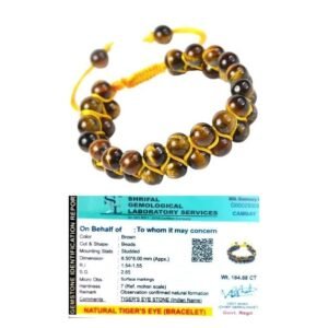 Natural Tiger Eye Macrame Double-layered Bracelet Lab Certified AAA Grade 8mm Adjustabl Unisex Real Crystal Bracelet For Abundance, Manifestation & Solar Plexus Chakra