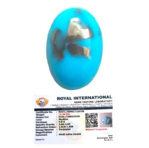 AAA Grade Natural Turquoise Gemstone Lab-certified Premium Feroza/Firoza Cabochon For Protection, Healing & Jewelry approx. 10-12 carat