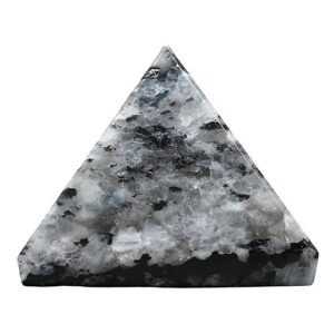 Divine Natural Rainbow Moonstone Certified Pyramid - 2" Inch Crystal Certified Pyramid for Positive Energy, Vastu, Reiki, Feng Shui and Chakra Healing Energy Balancing
