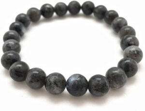 Larvikite Natural Bracelet Natural Pure Certified For Men and Women Adjustable 8mm Lab Certified Gemstone For Men and Women Bracelet for Healing Meditation Success and Abundance