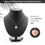 Divinity Healing Natural Pink Rose Quartz Heart Shape Pendant for Love, Romance & Marriage Luck Crystal Jewelry Abundance Stones 16 Divinity Healing Natural Pink Rose Quartz Heart Shape Pendant for Love, Romance & Marriage Luck Crystal Jewelry Abundance Stones 16