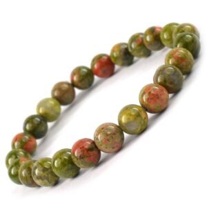 Divine Spirituals Unakite Natural Bracelet Pure Certified 8mm Unisex Bracelets Super AAA Quality for Healing Meditation Success and Abundance