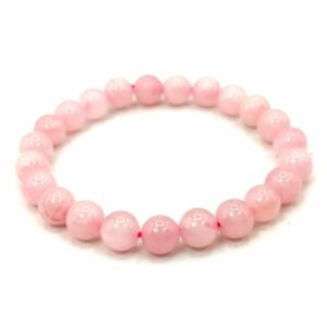 Natural Rose Quartz Real Pure Crystal Certified 8 mm Bracelet for Men and Women for Good Luck, Love, Abundance, Healing and Meditation (Natural Rose Quartz Bracelet)
