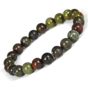 Natural Blood Stone Semi Precious, Stone Bracelet, Crystal Stone 8mm Beads Bracelet Round Shape for Reiki Healing and Crystal Healing Chakra Stones