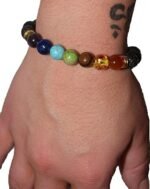 Divinity Healing Lava 7 Chakra Natural Crystal Bracelet Lab Certified 8 mm AAA Grade Stretchable Bracelet for Healing Meditation and Manifestation Chakra Healing Bracelets 7 Chakra Bracelet 30