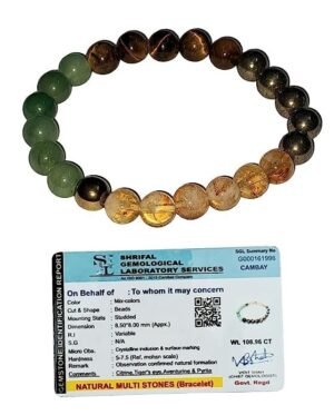 Certified Crystal 8Mm Beads Unisex Money Magnet Bracelet For Prosperity And Abundance
