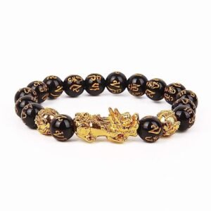 Divine Spirituals Natural Pure Certified 8mm Unisex Bracelets Super AAA Quality for Healing Meditation Success and Abundance PIXIU Black Obsidian Bracelet