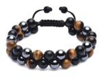 Divinity Healing Certified Triple Action Premium Tiger Eye Hematite and Black Obsidian Unisex AAA Grade 8 mm Stones Double layered Adjustable Bracelet Chakra Healing Bracelets Abundance Stones 14 Divinity Healing Certified Triple Action Premium Tiger Eye Hematite and Black Obsidian Unisex AAA Grade 8 mm Stones Double layered Adjustable Bracelet Chakra Healing Bracelets Abundance Stones 14