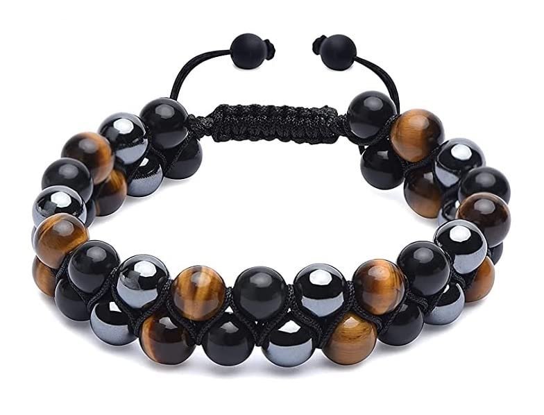 Divinity Healing Certified Triple Action Premium Tiger Eye Hematite and Black Obsidian Unisex AAA Grade 8 mm Stones Double layered Adjustable Bracelet Chakra Healing Bracelets Abundance Stones 10 Divinity Healing Certified Triple Action Premium Tiger Eye Hematite and Black Obsidian Unisex AAA Grade 8 mm Stones Double layered Adjustable Bracelet Chakra Healing Bracelets Abundance Stones 10