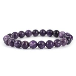 Natural Certified 8MM Healing Crystal Gem Stone Crystal Bracelet for Men and Women (Lepidolite Bracelet)