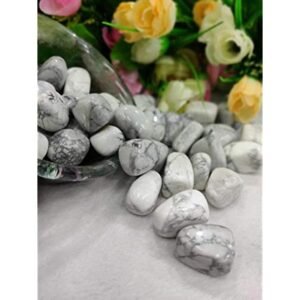 Divine Howlite Power Crystal Original Tumble for calm and peace to help in reducing anxiety and stress. (Value Pack of 2)