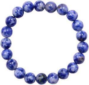 Sodalite Natural Bracelet Natural Pure Certified For Men and Women Adjustable 8mm Lab Certified Gemstone For Men and Women Bracelet for Healing Meditation Success and Abundance