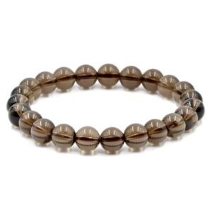 Smoky Quartz Natural Bracelet Pure Certified For Men and Women Adjustable 8mm Lab Certified Gemstone For Men and Women Bracelet for Healing Meditation Success and Abundance