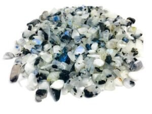 Divine Natural Raw Pure Rainbow Moonstone / Rough Stone Crystal Pure Chips for Vastu, Crystal Healing, Spirituality, Business Success, Money Abundance & Prosperity (100 Grams) (Pure Rainbow Moonstone Chips)