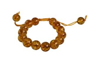 Divinity Natural Citrine Pure Certified 10 mm Adjustable Thread Unisex Bracelet Super AAA Quality for Healing Meditation Success and Abundance