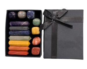 Divinity Healing Crystals 7 Chakra Set Tumbled Stones 7 Chakra points wands tower Stone Set Meditation Stone Yoga Amulet Meditation Double Point Wand