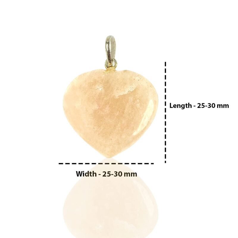 Divinity Healing Natural Healing Stone Pendant Heart Shape Crystal Stone Pendant / Locket with Metal Chain for Healing and Meditation Size 25-30 mm Approx. (Citrine) Crystal Jewelry Abundance Stones 16