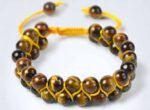 Divinity Healing Original Tiger Eye Certified Double Layered Unisex Bracelet with 8 mm Beads to Harness Courage and Strength and Release Hesitation Chakra Healing Bracelets Abundance Stones 15