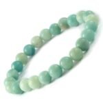 Divine Natural Amazonite Semi Precious Gemstone Bracelet, Crystal Stone 8mm Beads Bracelet Round Shape for Reiki Healing, Crystal Healing and Chakra Balance