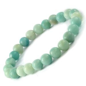 Amazonite Natural Bracelet Pure Certified For Men and Women Adjustable 8mm Lab Certified Gemstone For Men and Women Bracelet for Healing Meditation Success and Abundance