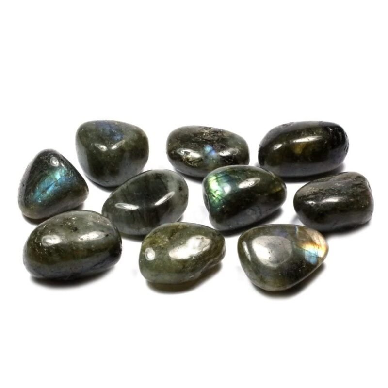 Divinity Healing Labradorite Power Original Crystal Tumble for creating a shielding force throughout the Aura (Value Pack of 2) Chakra Tumbled Stones Abundance Stones 7