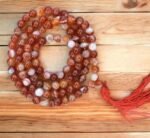 Divinity Healing Red Sulemani Hakik Natural Certified Jaap Mala Collection for Men and Women Natural Pure 8 mm Beads – for Yoga Reiki Meditation Feng Shui (Natural Red Sulemani Hakik Certified_Jaap Mala) Crystal Mala Abundance Stones 17
