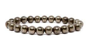 Pyrite Natural Bracelet Natural Pure Certified For Men and Women Adjustable 8mm Lab Certified Gemstone For Men and Women Bracelet for Healing Meditation Success and Abundance