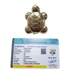 Golden Pyrite Tortoise Carving, Pyrite Carved Lab Certified Crystal Tortoise Home Decoration, Gold Pyrite Crystal Tortoise Pocket Stone, Crystal Healing Stone/Pocket Pyrite Tortoise for Abundance