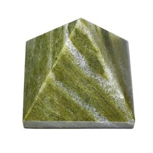Divine Natural Vesuvianite Certified Pyramid - 2" Inch Crystal Certified Pyramid for Positive Energy, Vastu, Reiki, Feng Shui and Chakra Healing Energy Balancing