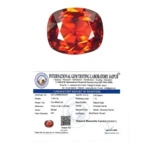 Gomed Stone Original Certified - Srilankan Hessonite Garnet (Gomed) Gemstone to help with the negative effects of the planet Rahu, for Peace and Protection (5 to 5.5 Carats)