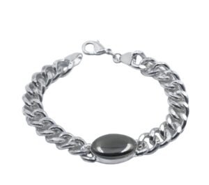 Natural Real Pure Crystal Certified 8 mm Bracelet for Men and Women for Good Luck, Love, Abundance, Healing and Meditation (Natural Pyrite Cabochon Bracelet)