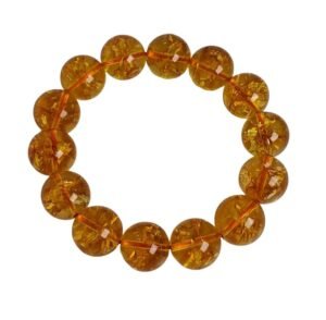 Divinity Healing Crystals Natural Citrine Pure Certified 14 mm Adjustable Band Unisex Bracelet Super AAA Quality for Healing Meditation Success and Abundance
