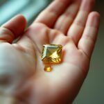 Divinity Healing Sunela Stone Original Certified 7.4 Carat/Ratti Square Shape Original Certified Natural Citrine Gemstone (Rhio Grande Topaz) AAA Quality for Ring Jewellery For Men and Women Healing Crystal Rings Abundance Stones 26