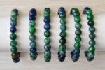 Divinity Healing Natural Azurite Bracelet Lab Certified AAA Grade 8mm Stretchable Original Crystal Bracelet For Third Eye Chakra, Creativity, Manifestation & Meditation For Men & Women Chakra Healing Bracelets Abundance Stones 28