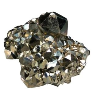 Golden Pyrite Original Peru Origin Certified Pyrite Geode - 500 Grams + Cubical Rare Cluster Samples High Energy Pyrite Gold Rock Used for Increased Willpower and Manifestation
