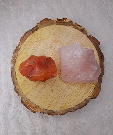Divinity Healing Carnelian and Rose Quartz AAA Grade Raw Natural Crystal Combo with Wooden Natural Bark Coaster for Healing, Meditation and Manifestation Natural Healing Crystals Abundance Stones 8 Divinity Healing Carnelian and Rose Quartz AAA Grade Raw Natural Crystal Combo with Wooden Natural Bark Coaster for Healing, Meditation and Manifestation Natural Healing Crystals Abundance Stones 8