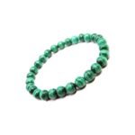 Stretchable Unisex Gemstone Natural Crystal Certified Stone Bracelet | Diameter : 2.5 Inch.| Stone Size ? 8 mm Beads | Shape - Round.(Malachite Bracelet)