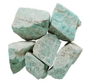 Natural Amazonite Raw Rough Stones. Weight : 100 to 150 Grams Approx. | Pack of 1 to 4 Beautiful Natural Raw Stones | Hand Picked and Cleaned
