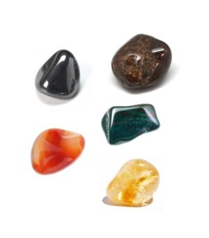 Zodiac Natural Crystal Tumble Set Aries Sun Sign Premium Birthstone Gemstone Tumble Crystal Kit for Healing Meditation Financial Abundance and Good Luck
