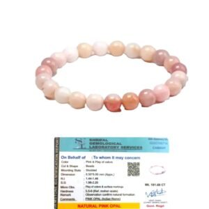 Natural Crystal Pink Opal (Andean Opal) Bracelet 8mm Stretchable Original Semi Precious Gemstone Bracelet For Heart Chakra, Love, Stress Relief, Peace & Meditation For Men & Women