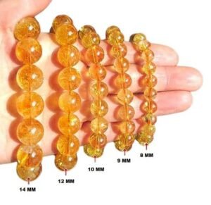 Divine Natural Citrine Pure Certified Unisex 10 mm Band Bracelet Super AAA Quality for Healing Meditation Success and Abundance