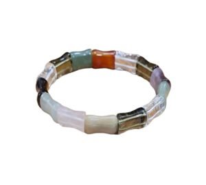 Divinity Crystals Natural Real Pure 7 Chakra Crystal Certified 10 mm Flat Faceted Bracelet for Men and Women for Good Luck, Love, Abundance, Healing and Meditation