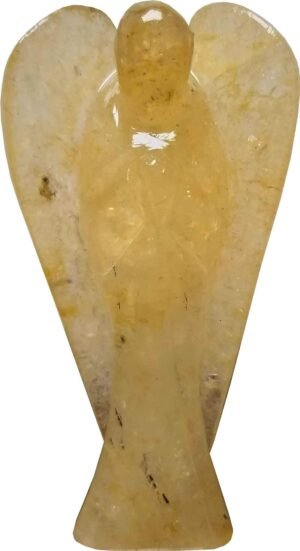 Natural Energized Golden Quartz Lab Certified Natural Crystal Angel for Angel Therapy (3" Inches)