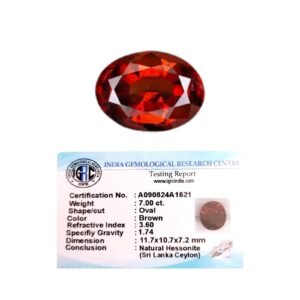 Natural Ceylon Srilankan Hessonite Gemstone Premium Original Certified Gomed/Gomedhak Gem For Rahu, Protection, Peace, & Ring Jewelry For Men & Women